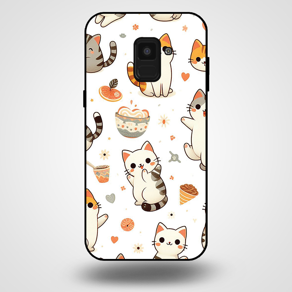 Samsung Galaxy A8 2018 telefoonhoesje met kat opdruk