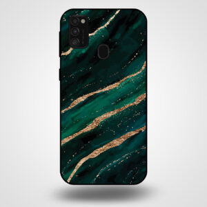 Samsung Galaxy M21 marmer hoesje goud groen 2