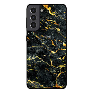 Samsung Galaxy S21 Plus marmer hoesje goud zwart