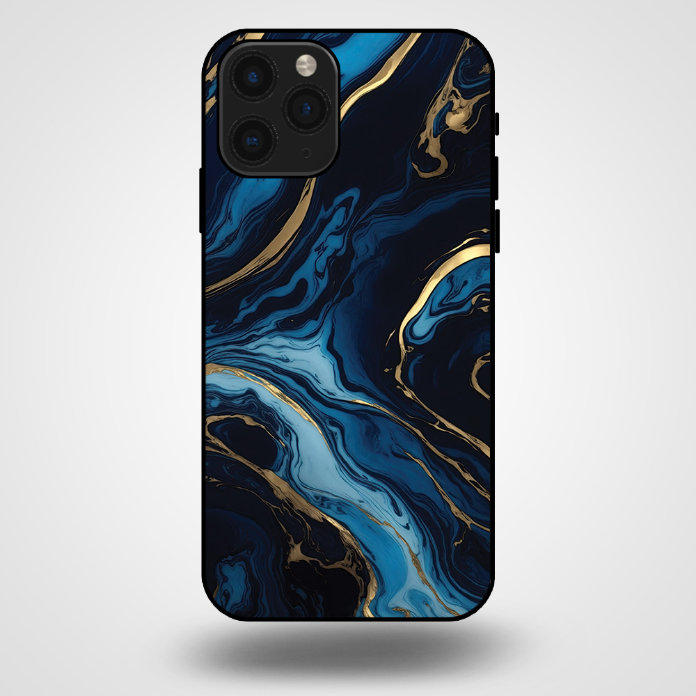 iPhone 11 Pro marmer hoesje goud blauw
