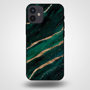 iPhone 12 Mini marmer hoesje goud groen 2