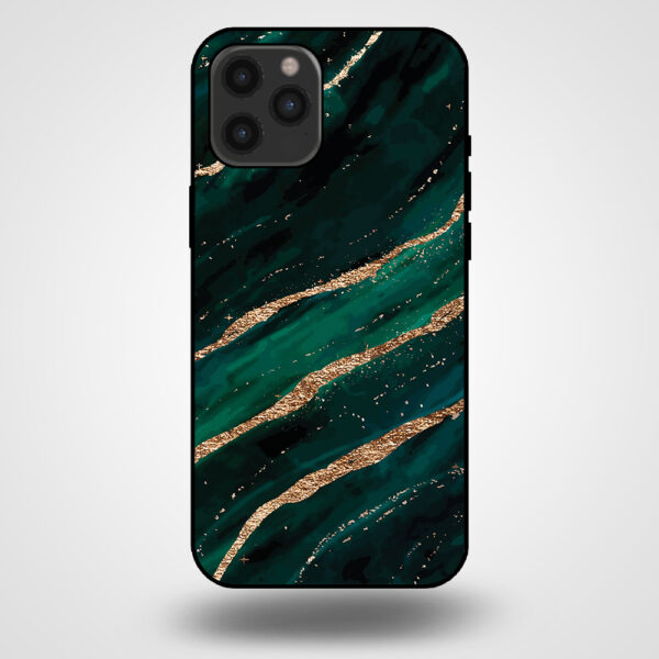 iPhone 12 Pro Max marmer hoesje goud groen 2