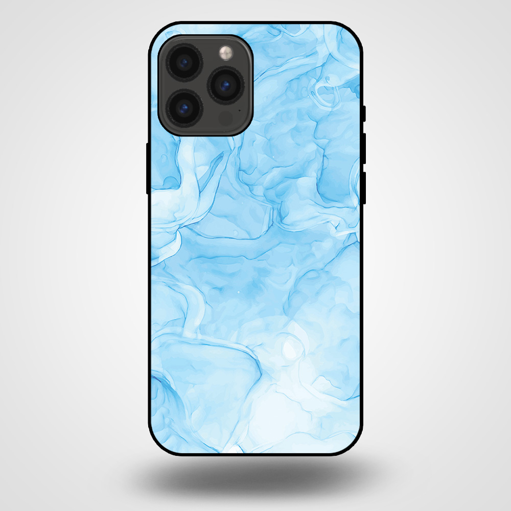 iPhone 13 Pro Max marmer hoesje licht blauw