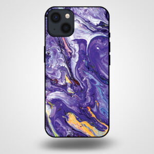 iPhone 13 marmer hoesje goud paars