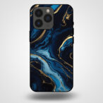 iPhone 13 pro marmer hoesje goud blauw