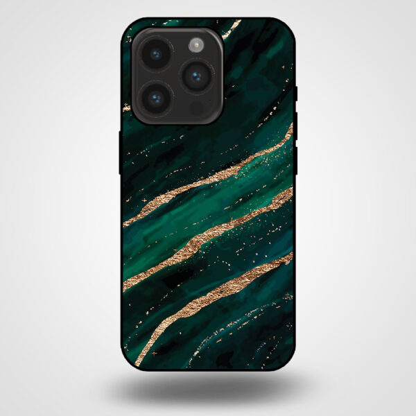 iPhone 14 Pro marmer hoesje goud groen 2