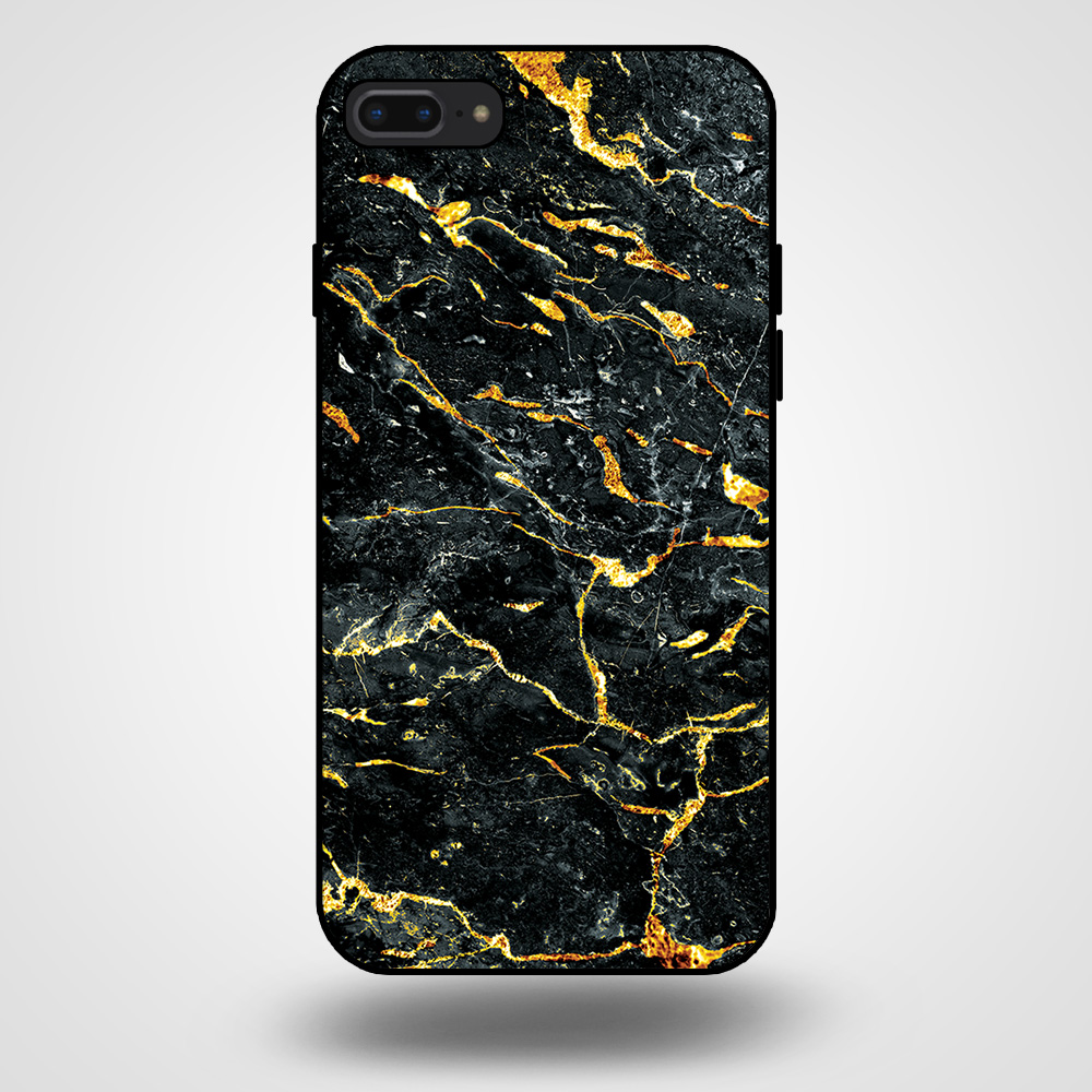 iPhone 7-8 Plus marmer hoesje goud zwart