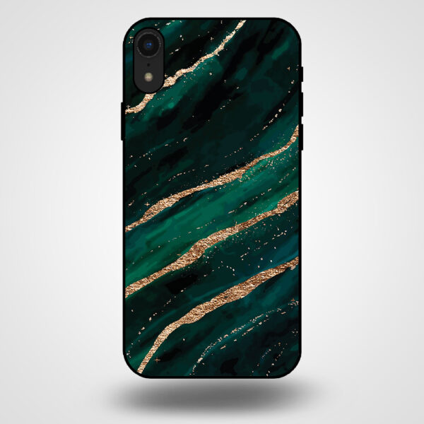 iPhone Xr marmer hoesje goud groen 2