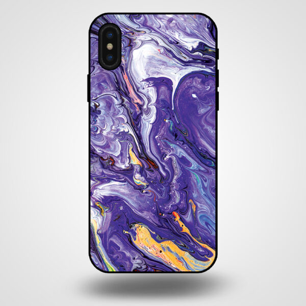 iPhone Xs marmer hoesje goud paars