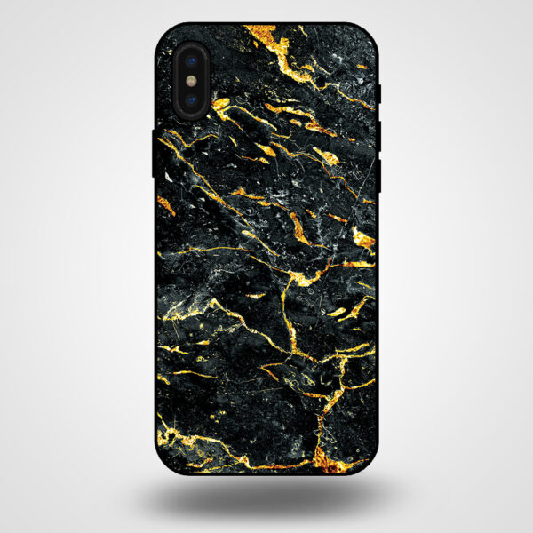 iPhone Xs marmer hoesje goud zwart