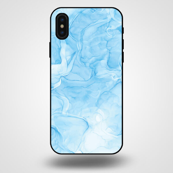 iPhone Xs marmer hoesje licht blauw