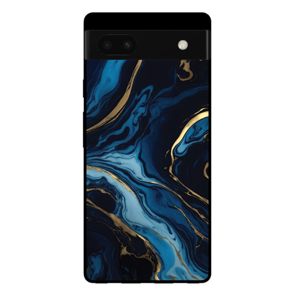 Google Pixel 6 Pro marmer hoesje goud blauw