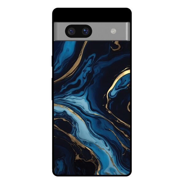 Google Pixel 7 Pro marmer hoesje goud blauw