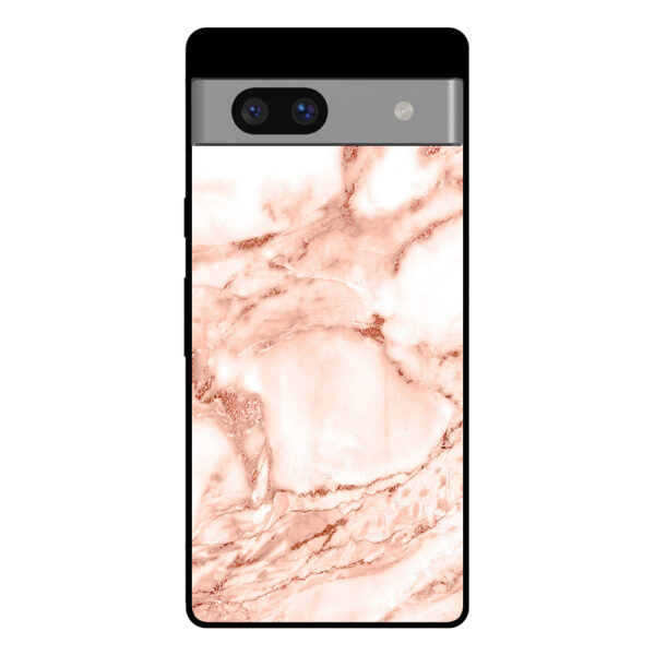 Google Pixel 7 marmer hoesje wit rosé goud