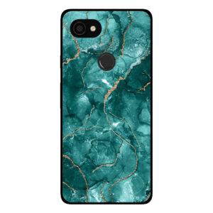 Sublimatiehoesje Google Pixel 2 XL marmer hoesje goud groen