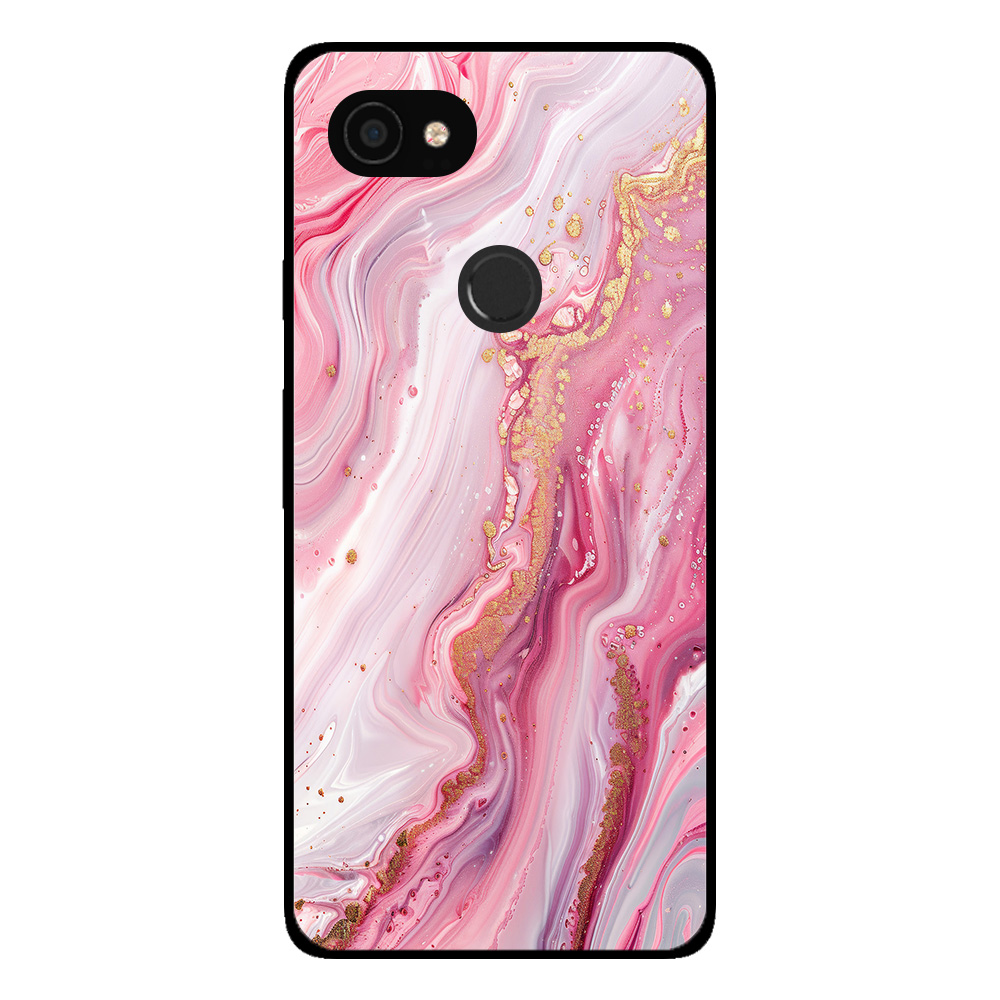 Google Pixel 3A XL telefoonhoesje met roze marmer opdruk