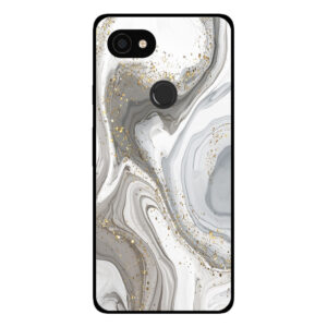 Google Pixel 3A XL telefoonhoesje met zilver marmer opdruk