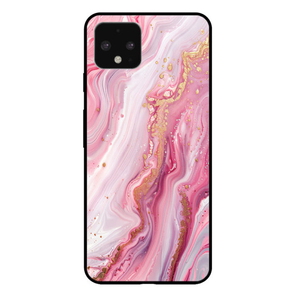 Google Pixel 4 telefoonhoesje met roze marmer opdruk