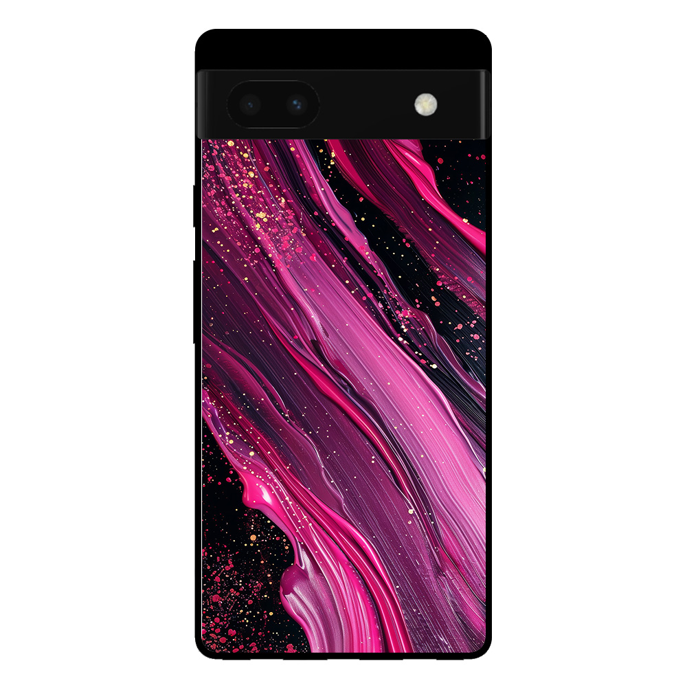 Google Pixel 6 Pro telefoonhoesje met paars roze marmer opdruk