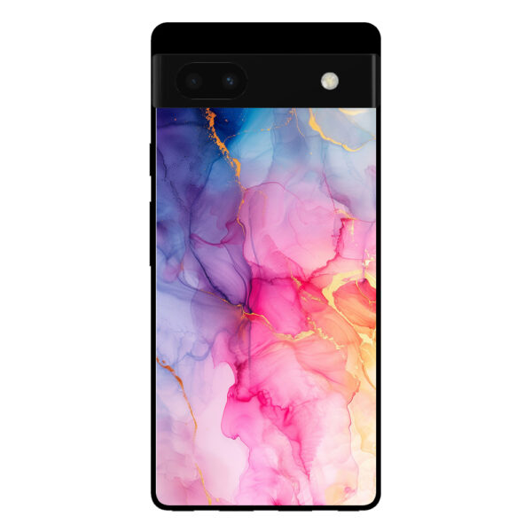 Google Pixel 6 Pro telefoonhoesje met regenboog marmer opdruk