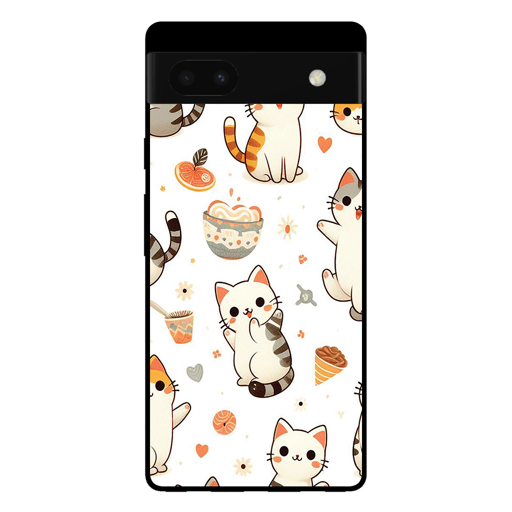 Google Pixel 6A telefoonhoesje met katten opdruk