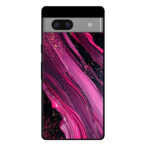 Google Pixel 7 Pro telefoonhoesje met paars roze marmer opdruk