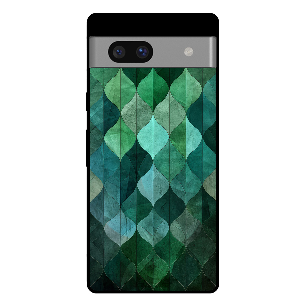 Google Pixel 7A telefoonhoesje met groene bladeren opdruk
