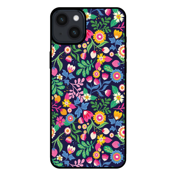 Iphone 15 Plus telefoonhoesje met bloemen opdruk