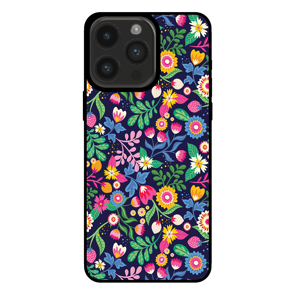 Iphone 15 Pro Max telefoonhoesje met bloemen opdruk