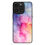 Iphone 15 Pro Max telefoonhoesje met regenboog marmer opdruk