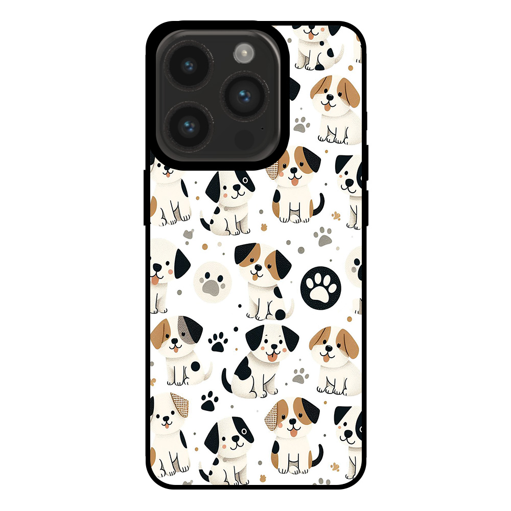 Iphone 15 Pro telefoonhoesje met honden opdruk