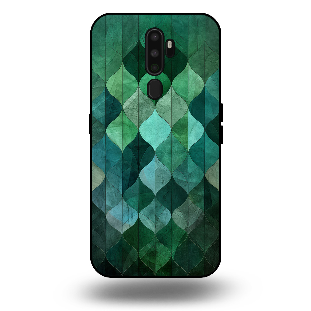 Marmer hoesje bladgroen OPPO A5 2020