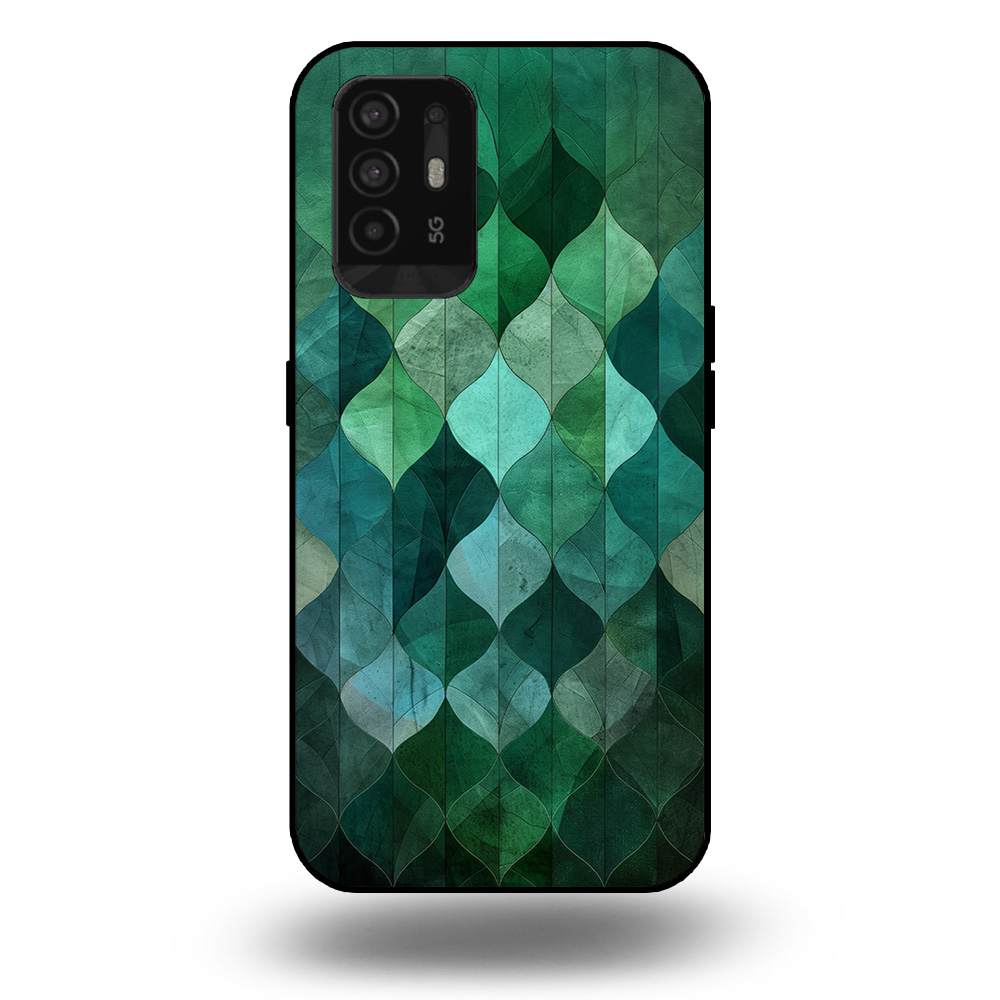 Marmer hoesje bladgroen OPPO A94 5G