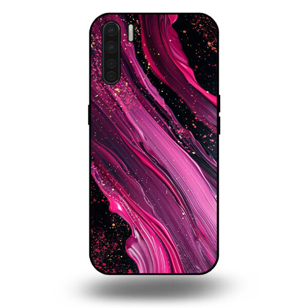 Marmer hoesje paars roze OPPO A91