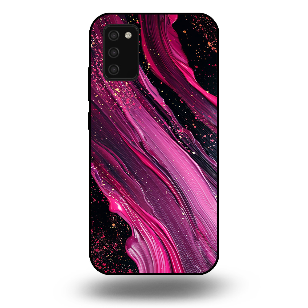 Marmer hoesje paars roze Samsung Galaxy A03s