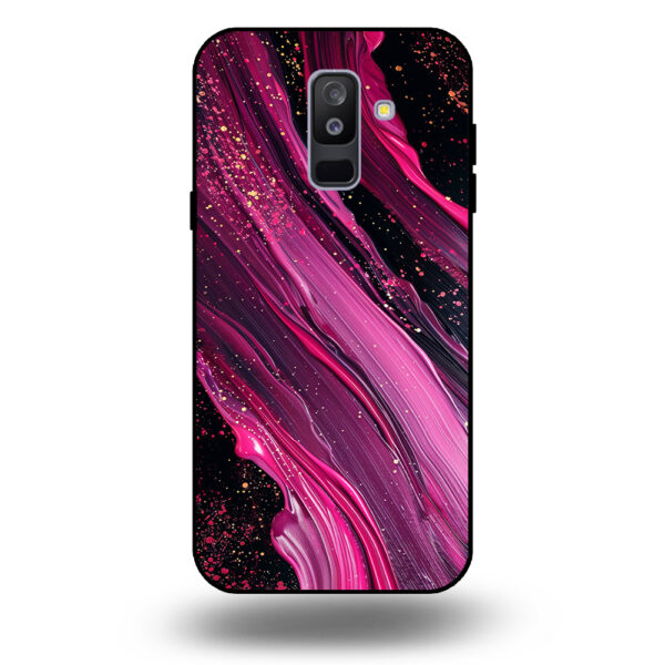 Marmer hoesje paars roze Samsung Galaxy A6+ 2018