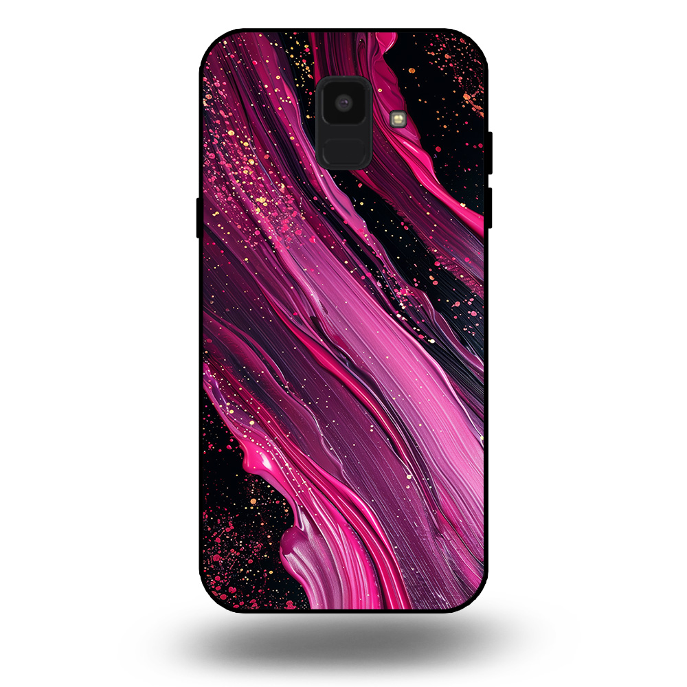 Marmer hoesje paars roze Samsung Galaxy A6 2018