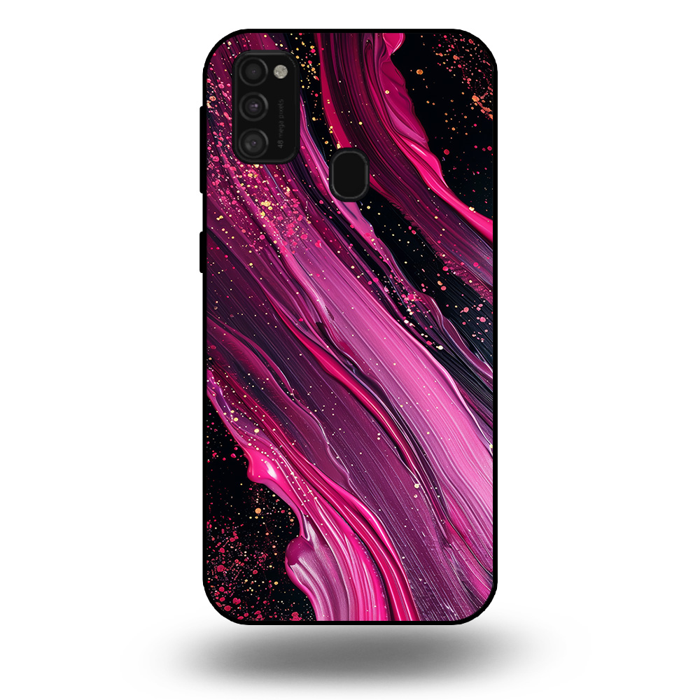 Marmer hoesje paars roze Samsung Galaxy M21