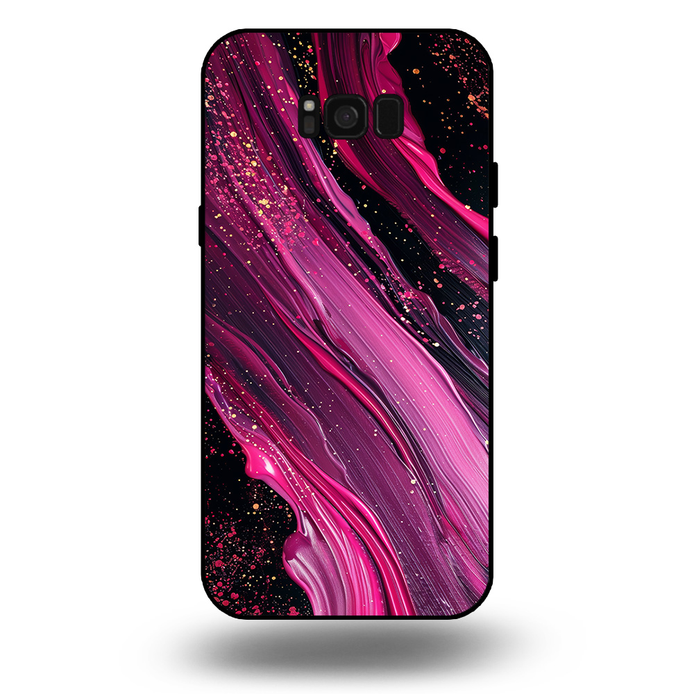 Marmer hoesje paars roze Samsung Galaxy S8+