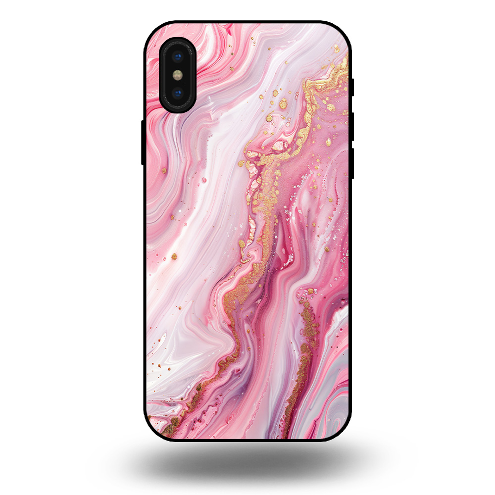 Marmer hoesje paars roze iphone x-xs