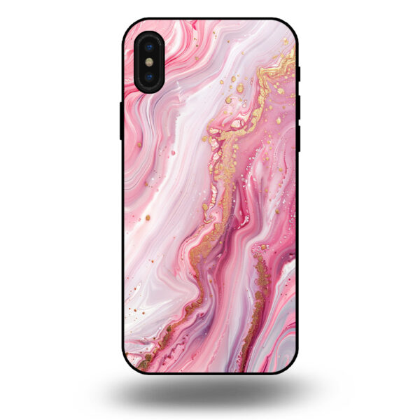 Marmer hoesje paars roze iphone xs max - kopie