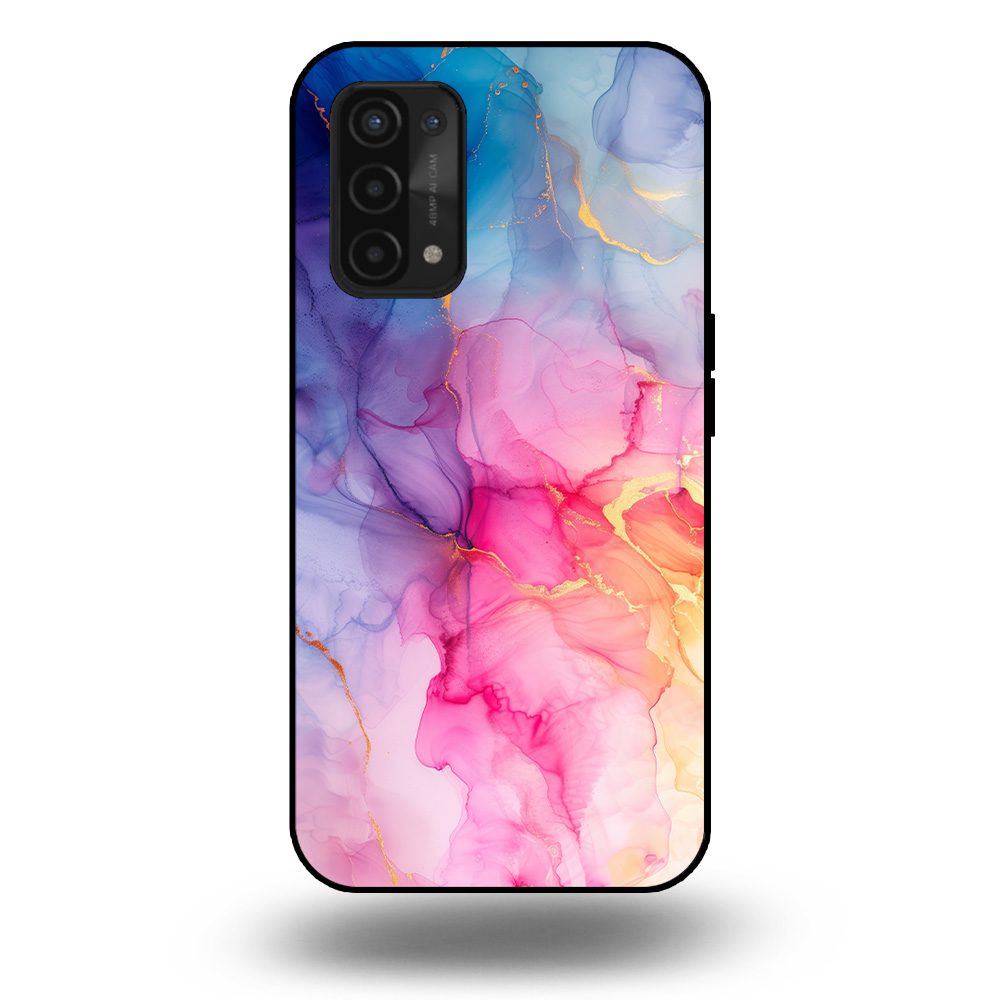 Marmer hoesje regenboog OPPO A54 5G