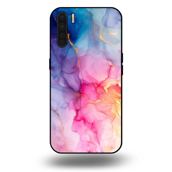 Marmer hoesje regenboog OPPO A91