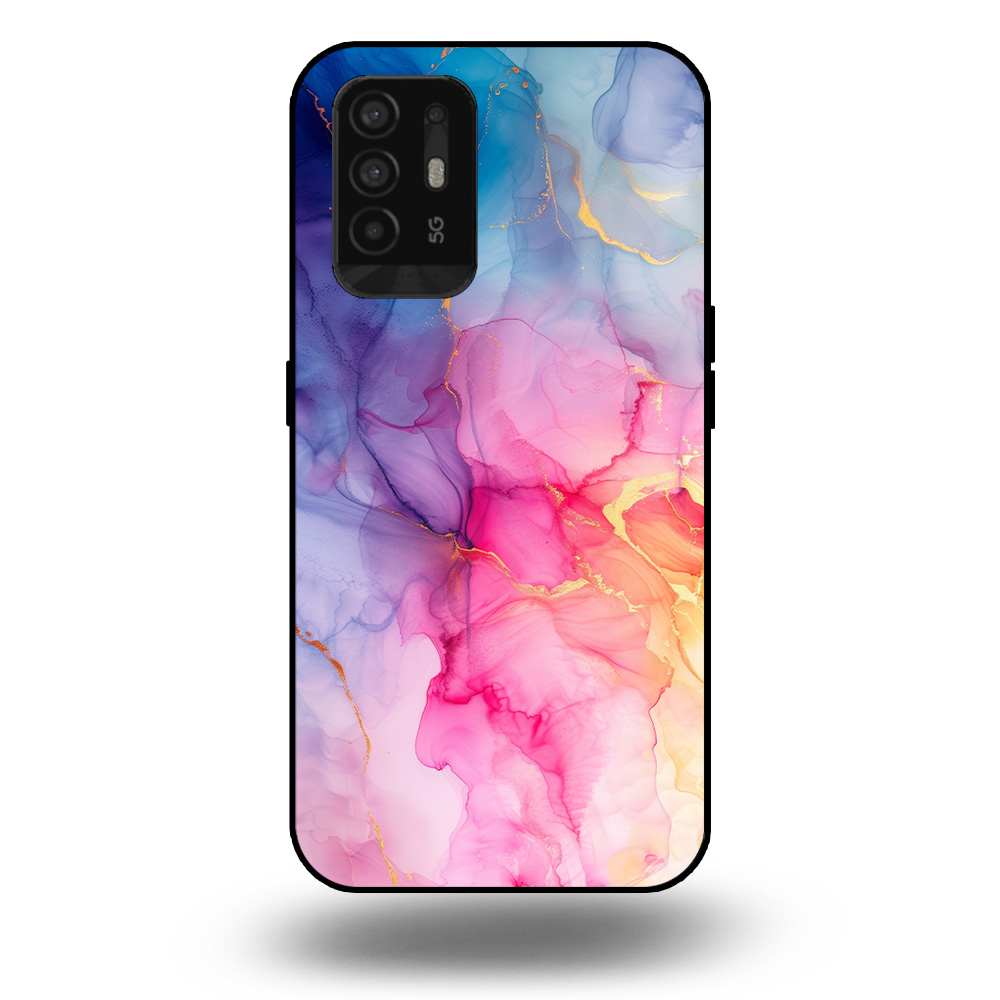 Marmer hoesje regenboog OPPO A94 5G