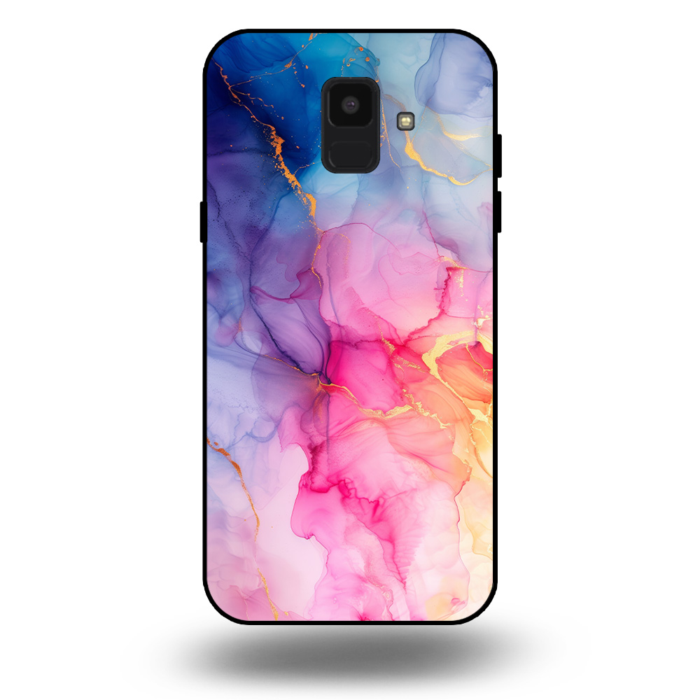 Marmer hoesje regenboog Samsung Galaxy A6 2018