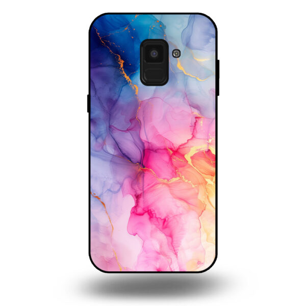 Marmer hoesje regenboog Samsung Galaxy A8 2018