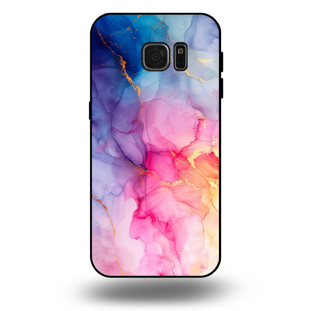 Marmer hoesje regenboog Samsung Galaxy S7 Edge