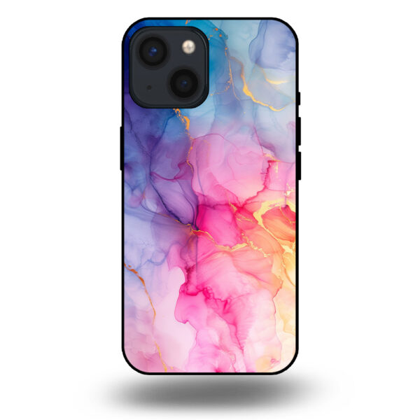 Marmer hoesje regenboog iphone 13 Mini