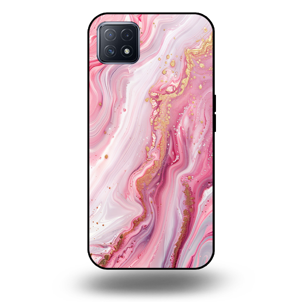 Marmer hoesje roze OPPO A72 5G