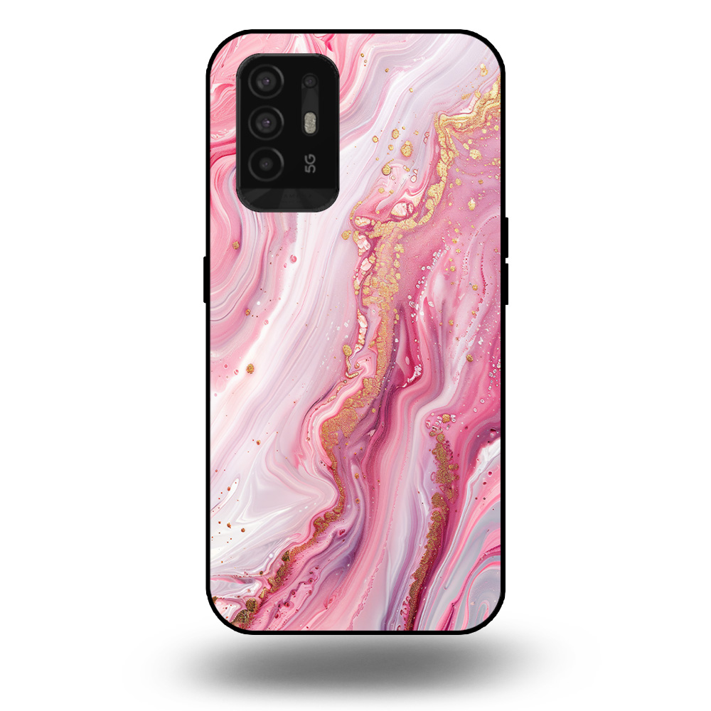 Marmer hoesje roze OPPO A94 5G